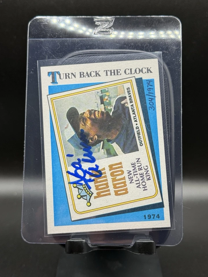 Hank Aaron Auto Vintage 1989 Topps Scoreboard Buyback /1974 HR Record - Изображение 1 из 2
