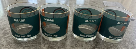 SET/4 VINTAGE NFL MIAMI DOLPHINS PEEK A BOO HELMET ROCKS GLASSES Cover
