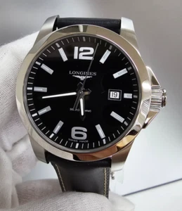 Longines Conquest schwarz Leder 41 mm Herrenuhr L3.759.4.58.3 / L37594583 - Bild 1 von 12
