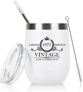 50th Birthday Gift for her, 1971 Vintage Aged to Perfection Tumbler - Picture 1 of 5