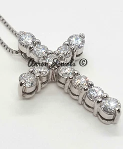 2.00Ct VS1 F Lab Grown Diamond Cross | Men’s 925 Silver Pendant | IGI Certified - Picture 1 of 5