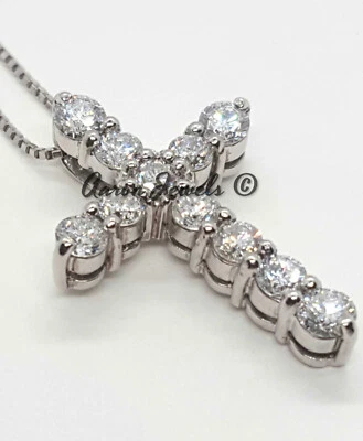 2.00Ct VS1 F Lab Grown Diamond Cross | Men’s 925 Silver Pendant | IGI Certified - Image 1 of 4