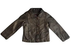 CATIMINI KIDS LEATHER JACKET Sz 5 Brand New - Picture 1 of 6