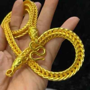 Necklace 26" inch Yellow Gold GP 20 Thai Baht Amulet Jewelry - Picture 1 of 1