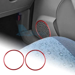 For Fiat Panda 2003-2011 Red Carbon Fiber Front Door Audio Speaker Frame Ring - Picture 1 of 9