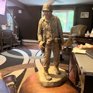 VTG Michael Garman Injured Army MilitarySoldier 12” Handpainted Sculpture 1992