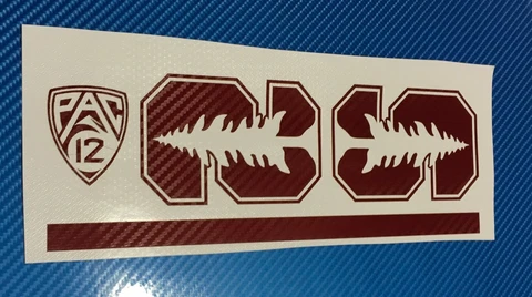 Stanford Cardinal FS FOOTBALL HELMET DECALS Alter Ego Carbon Fiber Cover