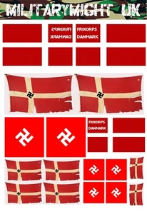 CALCOMANÍAS DIORAMA BANDERAS DE DINAMARCA OCUPADAS ESCALA 1/18 1/16 - Imagen 1 de 1