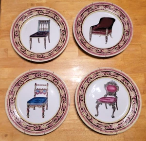 Raymond Waites Set of 4 - Deco Chair 10 1/2” Plates For Toyo Trading Co. - Picture 1 of 7
