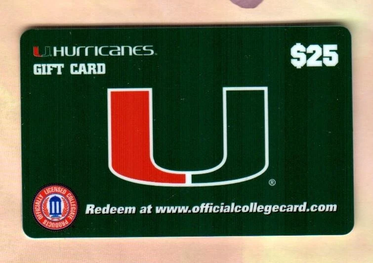 MIAMI HURRICANES Team Logo ( 2006 ) Gift Card ( $0 - NO VALUE ) - Image 1 of 1