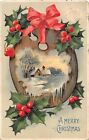 Snowy Home Scene Pictured On Artist's Paint Palette By Holly-1916 Christmas Pc