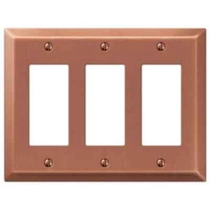 AMERELLE 163RRRAC Century Triple Rocker Steel Wallplate in Antique Copper - Photo 1/1