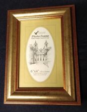 CLASSIC GILDED WOOD & GLASS PHOTO / PICTURE FRAME ~ 6" X 4" PHOTOS