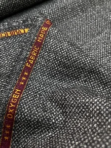 CERRUTI OXYGEN Gray Wool Silk Jacketing Fabric Textured Birdseye ITALY 3.10m - Picture 1 of 14