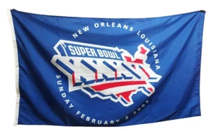 SUPER BOWL XXXVI 2002 - NUEVA ORLEANS LOUISIANA - BANNER - WINCRAFT SPORTS 60"X33" - Imagen 1 de 2