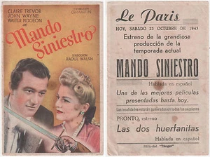 Programme Espagnol L'ESCADRON NOIR Dark Command JOHN WAYNE Raoul Walsh 1940 - Imagen 1 de 1