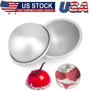 5 Inch Dome Cake Pan, 2 PCS Football Cake Pan, Hemisphere Cake Mold, Kids DIY 3D - Picture 1 of 8