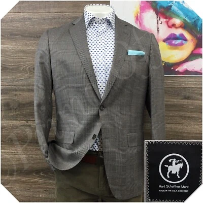 HART SCHAFFNER Mens Blazer Sport Coat Casual Jacket Size 42L Wool Silk Suit USA - Image 1 of 4