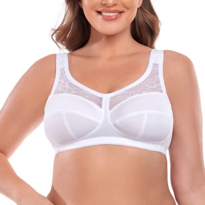 Sujetador minimizador cómodo de cobertura completa para mujer talla grande sin cables sin relleno ABCDGH Foto 1 de 4