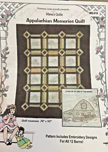 Edredón Appalachian Memories, graneros para bordar, de Mama's Quilts ~ usado - Imagen 1 de 2
