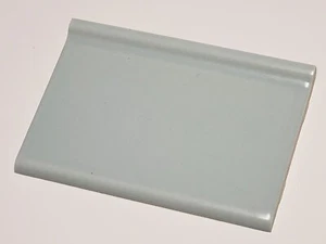 Vtg 1 AO Ceramic Tile -Cove Edge S3419T Lt. FLAX BLUE Matte 6" x 4 1/8" Wide NOS - Picture 1 of 5