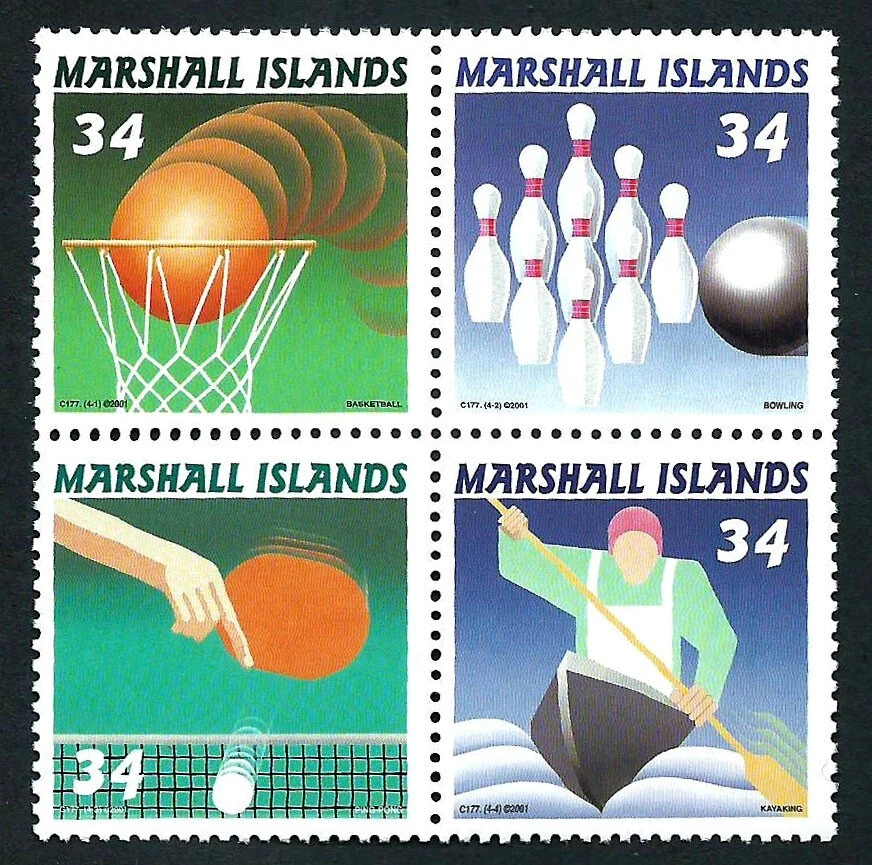 MARSHALL ISLANDS, SCOTT # 783, BLOQUE 4 MNH DEPORTES: BALONCESTO, BOLOS, TENIS Foto 1 de 1