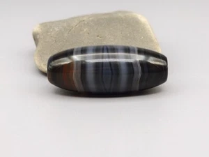 A Nepal Tibetan Style Natural Banded Agate Eye Bead/Amulet-Chung Dzi#YXD-176 - Picture 1 of 5