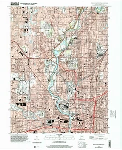 Indianapolis, IN - 1998 - Topographic Map Reproduction of Indiana's Capital City - Picture 1 of 1