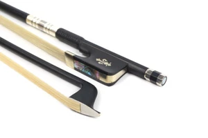 Cello Bow 4/4 Size Carbon fiber Ebony frog Round stick Mongolian Horsehair New - Picture 1 of 7