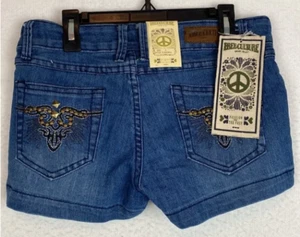 Women junior blue denim jeans short size 3_FC-0252SH-A - Picture 1 of 4
