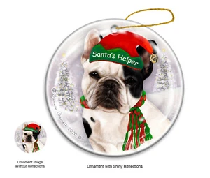 Santa's Helper Ornament - White and Black Pied French Bulldog 4112A - Picture 1 of 1
