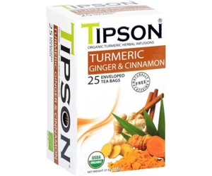 Tipson Organic Turmeric Ginger & Cinnamon 25 Enveloped World Wide - Picture 1 of 2