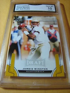 Jameis Winston Buccaneers 2015 Leaf Draft Gold RC # 87 Graded 10 - Bild 1 von 1