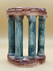 Vtg Swim Thru Roman Greek Columns Japan Ceramic Aquarium Fish Tank Decor 7”x5”