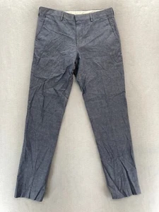 J.Crew Ludlow Dress Pants Mens 31x32 Blue Gray Baird McNutt Irish Linen Blend - Picture 1 of 14