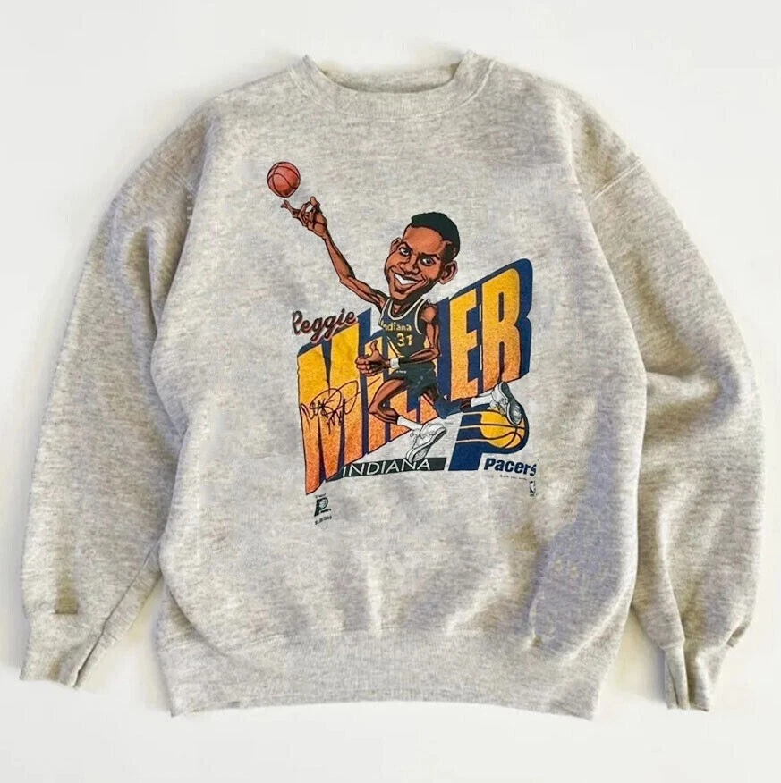 90s Reggie Miller Indiana Pacers Caricature NBA Crewneck Sweatshirt RM2243 - Image 1 of 1