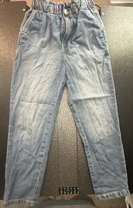 Girls Size 8 High Waist Blue Jeans Adjustable Waist - Picture 1 of 4