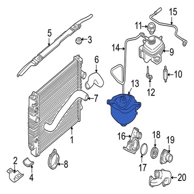 For Jaguar Vanden Plas 1998-2003 Jaguar MNC4400AC Engine Coolant Reservoir - Image 1 of 2