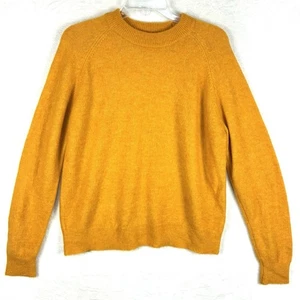 Zara Wool Alpaca Sweater Womens M Yellow Preppy Classic Academia Collegiate - Picture 1 of 8