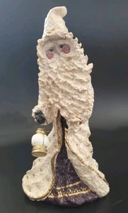 De colección Belsnickel Blanco y Dorado Papá Noel y Linterna Linda Lindquist Baldwin Enesco - Imagen 1 de 11