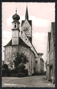 Neustadt /Donau, Ansichtskarte, Straßenpartie an der Kirche - Picture 1 of 2