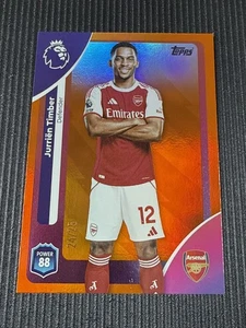 2025-26 Topps EPL Jurrien Timber Orange Rainbow Foil /25 Arsenal #5 - Picture 1 of 4