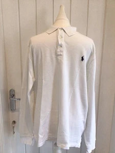 Polo Ralph Lauren White Long Sleeve Polo Shirt for Men Size Large Excellent Cond - Picture 1 of 8