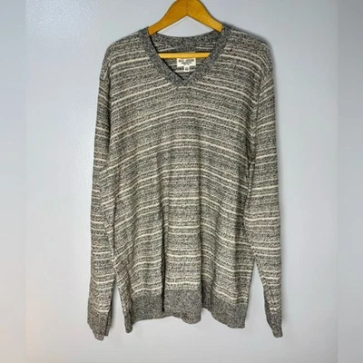 Suéter Lucky Brand Blanco y Negro Cuello en V Mezcla de Lino | XXL Foto 1 de 4