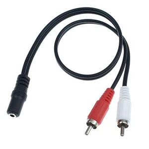 40cm 3.5mm 1/8" Stereo Female Plug to 2 RCA Male Jack Aux Audio Y Cable Adapt... - Picture 1 of 3