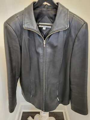 Women Valerie Stevens Large Lambskin Leather Jacket Coat Black New Zealand - Image 1 of 4