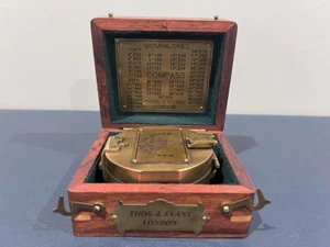Thos J Evans London Brunton Antique Maritime Brass Compass in Great Shape Video - Picture 1 of 8