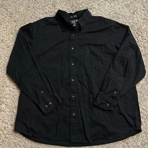 Northcrest Classic Black Button Up Shirt Mens Long Sleeve Size XL 46-48 - Picture 1 of 8