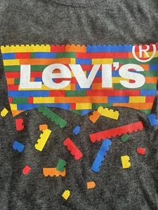 LEVI'S LEGO SHIRT KIDS MED CHARCOAL GREY GRAY LONG SLEEVES NWT LOGO $28 RETAIL - Picture 1 of 4