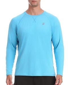 UPF 50+ Sun Shirts for Men UV Protection Long Sleeve Swim Rash Guard Water Fi... - Picture 1 of 6